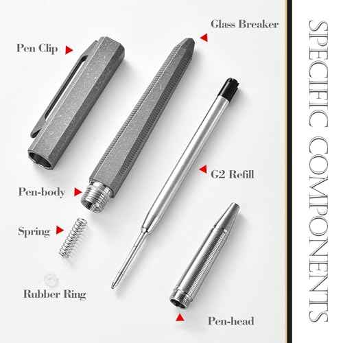 Titanium Ballpoint Pen with Clip Cap 5.2" Tactical Pen Compact Size EDC Ballpoint Pen for Everyday Carry