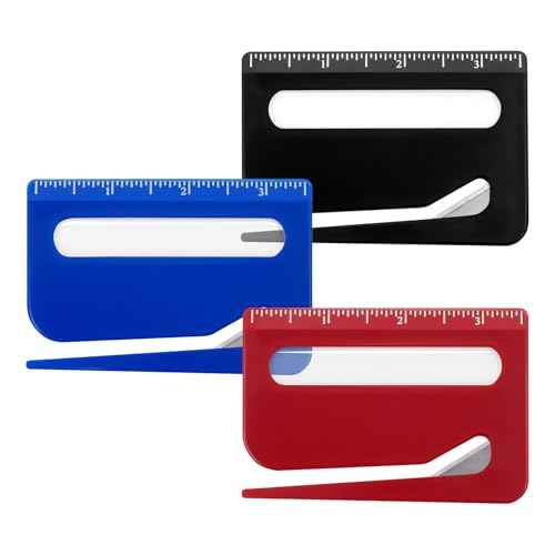 3-Pack Letter Openers with Ruler & Magnifier - Envelope & Package Slitter Tool, Safe Paper Cutter for Mails, Envelopes, Packages