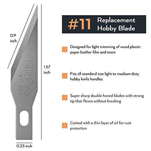 Nicpro 120 PCS Hobby Blades Set SK-5, Utility #11 Art Blades Refill Cutting Tool with Storage Case for Craft, Hobby, Scrapbooking, Stencil