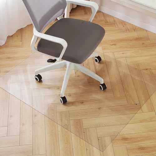 Royhom Clear Chair mat for Hardwood Floor 30 x 48 Inches, Clear Floor Mat for Rolling Chairs, Desk Hard Surface Pad, Waterproof Rectangle Protector Pad