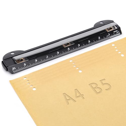 WorkLion Black 3-Ring Hole Punch for Binders, Portable Office Puncher