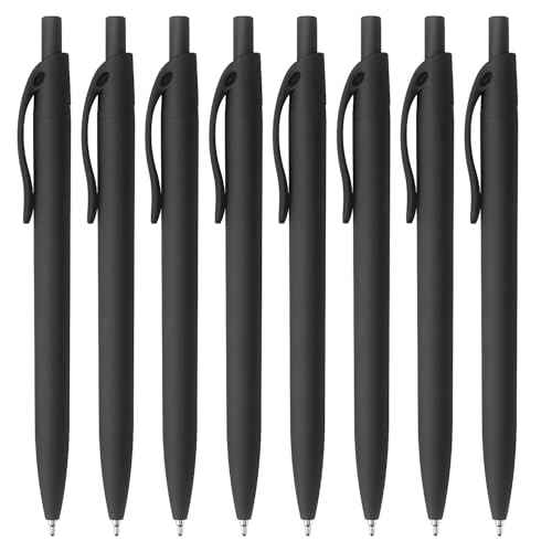 Bribobo 8 Pack Ballpoint Pens Retractable No Bleed Black Click Pens, Medium Point, Smooth Ink, 1.0 MM Black Ink