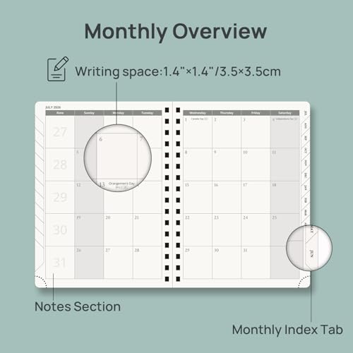 Light Pink 2026-2027 Weekly Planner 6.25x8.5 Inch Academic Calendar with Tabs