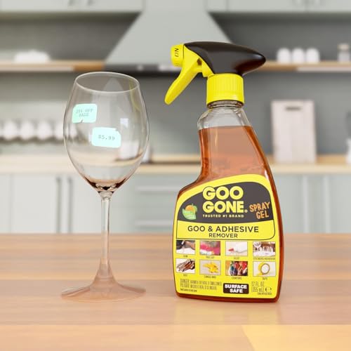 Goo Gone Adhesive Remover Spray Gel 12 Oz with Scraper - Surface Safe & Drip-Free