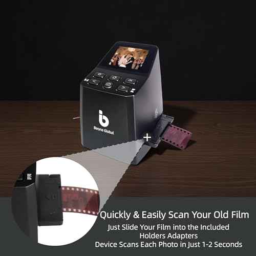 BEONEGLOBAL ClearScan MINI Film Scanner 16MP Slide & Film Scanner, Converts 35mm/135/126 Film & Slides to Digital Photos, Easy-to-Use Film Digitizer£¬2.31" LCD Screen