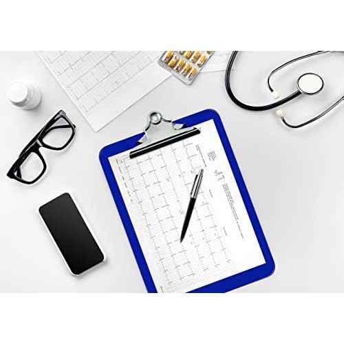 Better Office Products Blue Plastic Clipboards, 12 Pack, Durable, 12.5 x 9 Inch, Standard Metal Clip, Blue, Set of 12