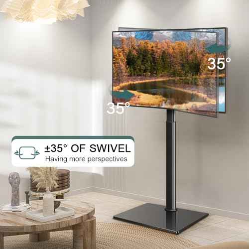 Black Mobile TV Stand for 27-65¡±LED LCD OLED Flat Curved Screen Outdoor TVs Height Adjustable Floor TV Cart Max VESA 400x400mm,Holds Up to 88lbs