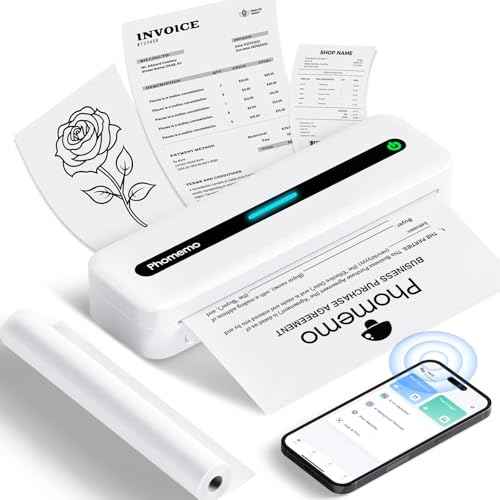 Phomemo Portable Printers Wireless for Travel, Bluetooth Thermal Printer for Phone Laptop, Support 8.5" X 11"/A4/2.08''/3.15''/4.33'' Thermal Paper, Inkless Mobile Printer for Vehicle Home Office