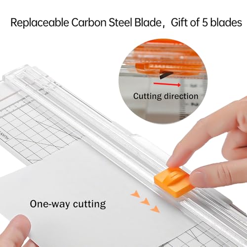 14 Inch Paper Trimmer with Adjustable Angle Cutting, Sharp Blade & Non-Slip Base