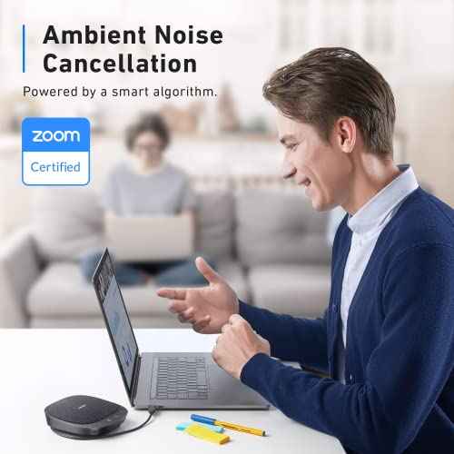 Anker PowerConf S330 USB Speakerphone, Conference Microphone for Home Office, Smart Voice Enhancement, Plug and Play, 360¡Æ Voice Coverage, Powerful Sound, Desktop PC Speaker, Online Meetings