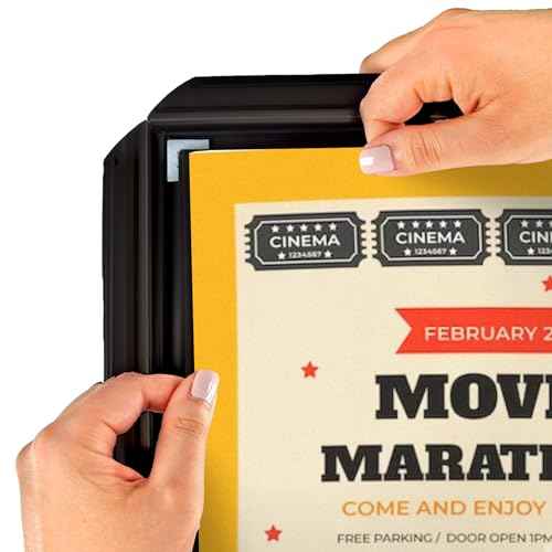 Azar Displays 300342-BLK Wall Mount Plastic Snap Poster Frame 22" x 28" Portrait/Landscape Sign Holder Frame