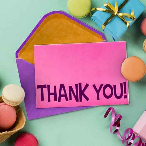 50 Pack Thank You Cards with Envelopes and Stickers, 4 x 6 Inch Blank Kids Thank You Notes | Appreciation Cards, Bulk Boxed Set for Students from Teachers, Birthdays, Small Business