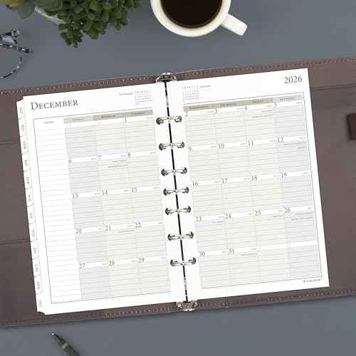 AT-A-GLANCE 2026 Planner Refill, Weekly & Monthly, 5.5" x 8.5", Desk Size 4, Loose-Leaf (481-285Y-26)