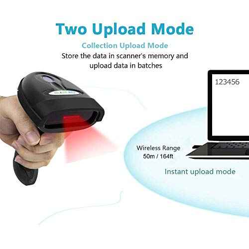 NETUM Wireless Barcode Scanner, 2 in 1 2.4G Wireless & USB Wired 1D Laser Barcode Reader Handheld Bar Code Reader Cordless Rechargeable Bar Code Scanner for Computer MAC Laptop (NT-1698W)