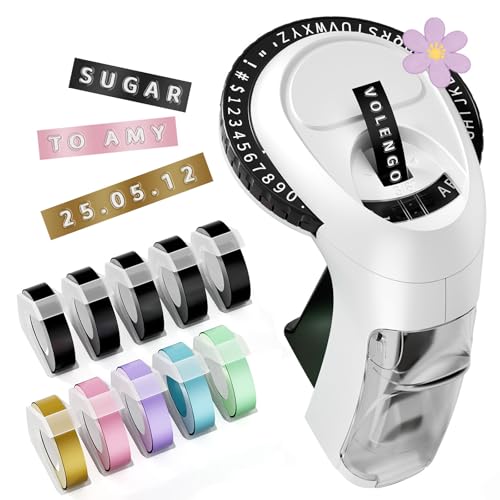 Spring-Colored Embossing Label Maker for Scrapbooking & Junk Journals - VolenGo