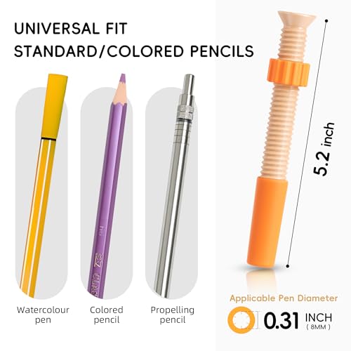 ELETIUO 3-in-1 Fidget Pencil Topper Set for ADHD Anxiety Relief - Orange, Red, Blue