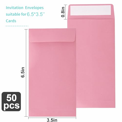 Pink 100 Pack Self-Sealing Cash Envelopes 3.5 x 6.5 Inch for Savings and Money Management