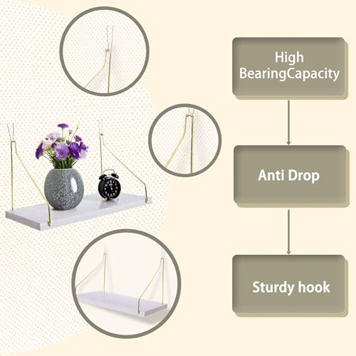 2-Pack White Wooden Cubicle Shelf for Fabric Walls with Hooks - Office Organizer & Decor (Variation: 2 / White)