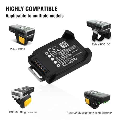 Replacement Battery Fit for Zebra RS51, RS5100, RS5100 2D Bluetooth Ring Scann, RS5100 Ring Scanner BT-000397, BT-000398, BTRY-RS51-4MA01, BTRY-RS51-7MA01