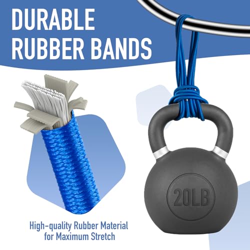 Hongmed Multi 3-Pack Trash Can Rubber Bands fits 13-30 gal, Heavy-Duty Bag Holder Set (Black/Blue/Green)