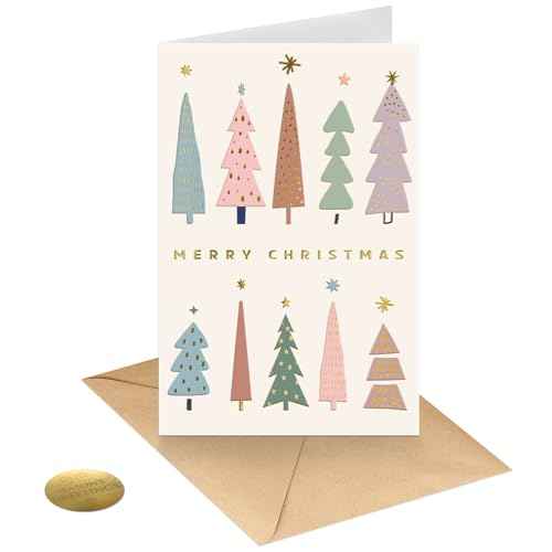 easykart labels 48 Christmas Greeting Cards with Gold Foiling & Embossing with Envelopes, 6.75 x 4.5 Inch Merry Christmas Cards with Seal Stickers For Friends, Family and loved Ones