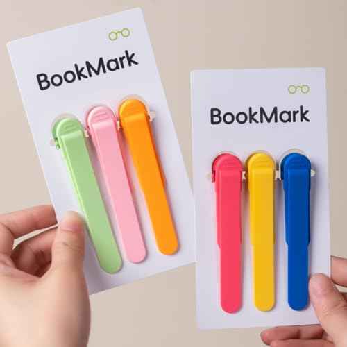 3pcs Silicone Automatic Bookmarks, Book Lovers Gifts for Reading Women, Men, Kids, Readers, Unique Cute Book Page Holder Accessories, Stay in Place and Follow as You Read