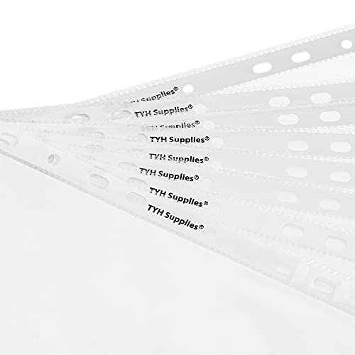 TYH Supplies 1000 Pack Clear Sheet Protectors for 3 Ring Binder | 8.5 x 11 Inch | Glossy Standard 11 Hole Plastic Page Protectors for Home, Office, and School | Top Loader Plastic Sleeves