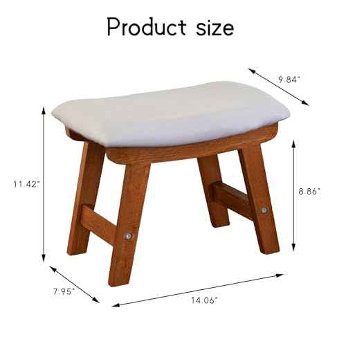 Foot Stool with Leather Cover,Foot Rest Made of Wooden for Couch,Bench,Sofa,Under Office Desk