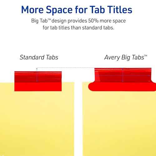 Avery Binder Dividers - 5-Tab Insertable Multicolor Big Tabs for Binders, 6 Sets of Dividers (11109)