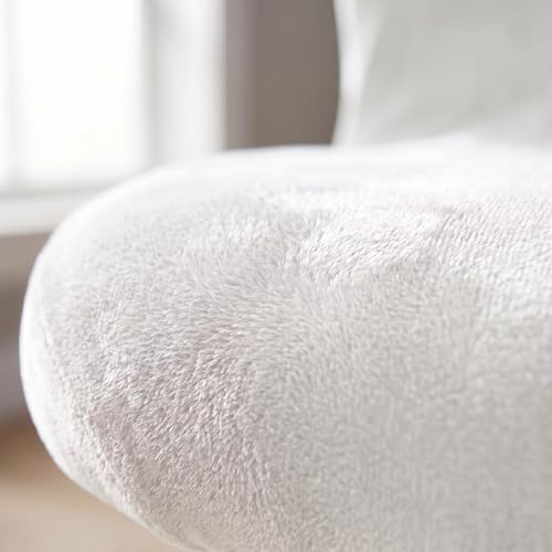Deisy Dee Velvet Stretch Armless Office Chair Cover - Off White, Colorful Slipcover