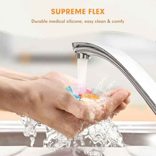 20 Pieces Rubber Thimble - Thimbles for Hand Sewing with Finger Protection, Durable Rubber Finger Tips for Quilting, Knitting, Embroidery, Paperwork & Crafts (5 Sizes)