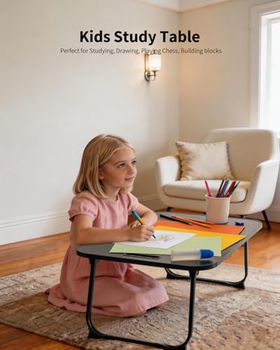 Ruxury Black Large Folding Lap Desk Bed Table for Sofa Couch & Floor