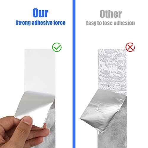 Aluminum Foil Tape, 2 inch x 65 Feet (3.9 mil), Insulation Adhesive Metal High Temperature Heavy Duty HVAC Tape, Silver for Ductwork, Dryer Vent, HVAC