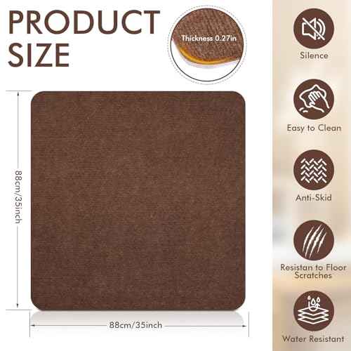 Recliner Pads for Hardwood Floors Non Skid, 35"x35" Furniture Pads Floor Mats for Carpet, Anti Slide Office Chair Mat for Floor Protector, Chairs Recliner Rug Non Slip Recliner Grippers (2 Pack