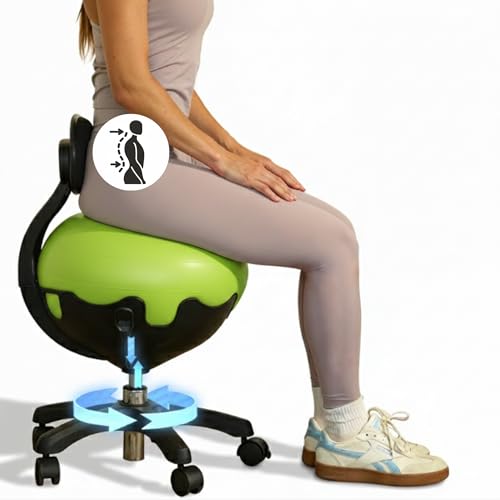 Aeromat Elite Yoga Ball Chair Green – Adjustable Height, 250 lb Capacity
