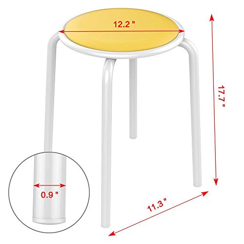 Yaheetech Multicolor Padded Stackable Stools Set of 5 – 18" Seat Height, Faux Leather