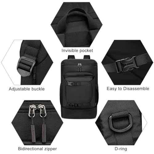 Asenlin Travel Backpack for Women Men,40L Extra Large Hiking Backpack 17 Inch Carry on Backpack Water Resistant for Casual Daypack Gym Backpack-Black