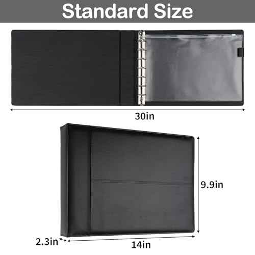 Professional 7 Ring Business Checkbook Binder, Premium PU Leather Organizer for 3-On-A-Page Checks, Perfect for Business and Personal Finances, Fits 9x13 Inch Sheets, 600 Check Capacity