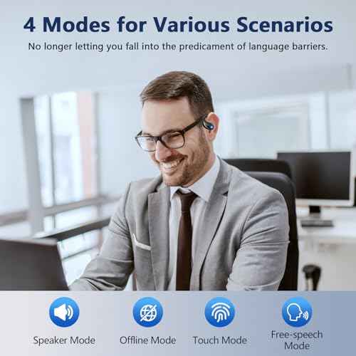 AI Translation Earbuds Real Time, Translator Earbuds 164 Languages & Accents, Audifonos Traductores Ingl?s Espa?ol,Translation Device for Travel Business Learning Compatible with iOS and Android