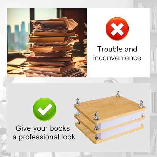 Book Press, Wooden Bamboo Flower Press Machine, Portable Book Binding Kits for Handmade Bookbinding, Manual Paper Press (11.6 x 7.9 Inch - 3 Floor), Double Layer