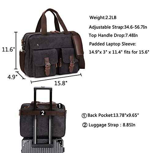 RAVUO Messenger Bag for Men, Water Resistant 15.6 17.3 Inch Laptop Briefcase Bag Casual Mens Satchel for Business