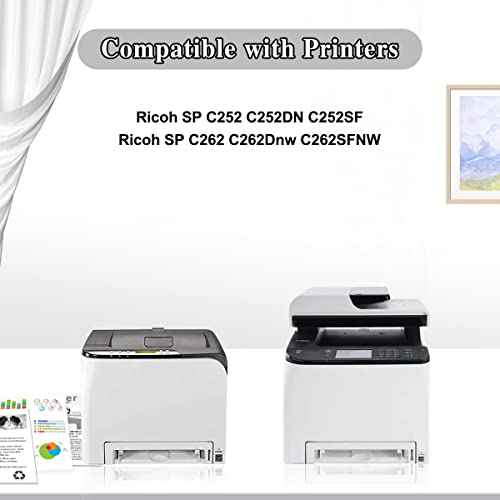 TOPRINT SP C252 C262 C252HA C262HA Compatible Toner Cartridge Print Cartridge Black High Capacity 6500 Pages for Ricoh SP C252 C252DN C252SF C262 C262Dnw C262SFNW Printers