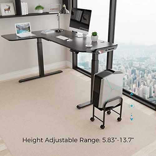 EUREKA ERGONOMIC Computer Tower Stand, Height Adjustable PC Stand for Under Desk, Mobile Rolling CPU Holer with 360¡Æ Locking Caster Wheels, Desktop Tower Cart on Floor, Desk Accessories, Steel, Black