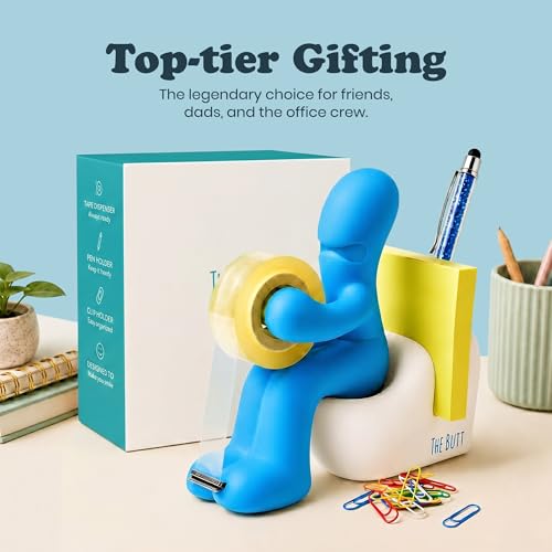 Blue Butt Tape Dispenser – Funny Desk Accessory & Gag Gift, Butt Supplies