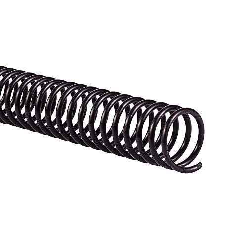 GBC Binding Spines/Spirals/Coils, 18mm, 140 Sheet Capacity, 4:1 Pitch, Color Coil, Black, 100 Pack (9665080)