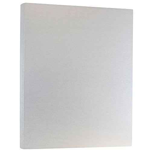 JAM PAPER Metallic 105lb Cardstock - 8.5 x 11 Coverstock - 298 gsm - Silver Stardream Metallic - 50 Sheets/Pack