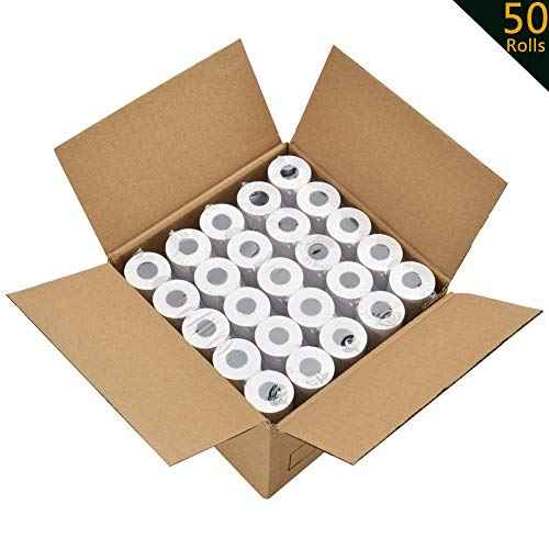 2 1/4 Thermal Paper 50 Rolls for Credit Card Machine POS Cash Register Receipt Paper Roll 1-Ply Bond(2-1/4 inchx 165 feet)