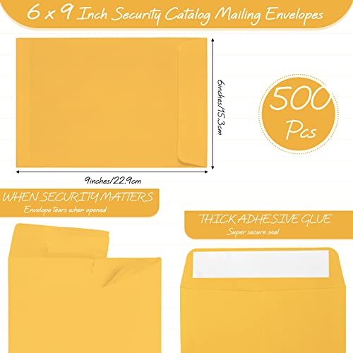 Fuutreo 500 Count Brown Self-Adhesive Envelopes 6 x 9 Inch for Mailing & Packaging