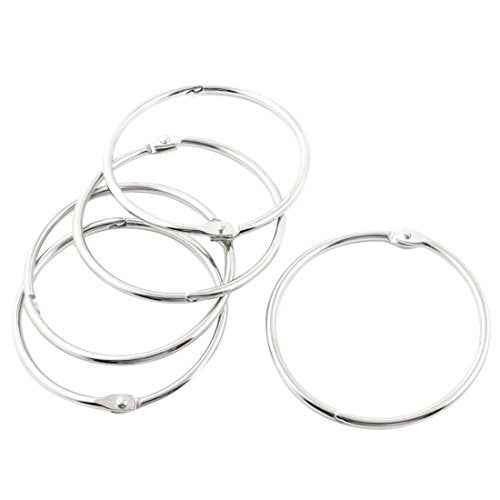 3Inch (6 Pack) Loose Leaf Binder Rings, Keychain Key Metal Nickel Plated Steel Binder Book Rings, Silver