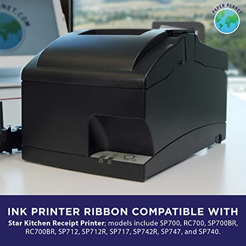 Paper Planet Replacement Red and Black Ink Printer Ribbon for Clover Kitchen Printer (Star SP700 Kitchen Receipt Printer) | Compatible with Star SP-700BR, RC-700BR, SP-712, SP-742 | 10 Ink Ribbons